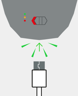Cable inserted into charging slot