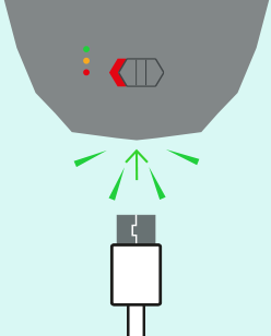 Cable inserted into charging slot
